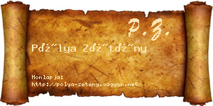 Pólya Zétény névjegykártya